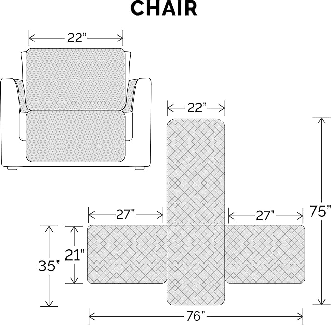 Furhaven Water-Resistant & Reversible Chair Cover Protector for Dogs, Cats, & Children - Two-Tone Pinsonic Quilted Living Room Furniture Cover - Gray/Mist, Chair - Image 3