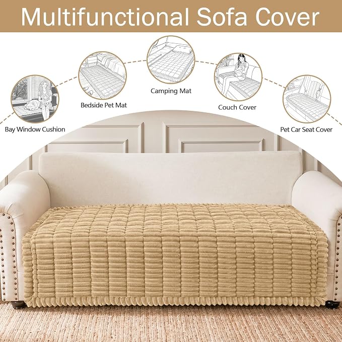 hyha Couch Cover for Dogs, Washable Non Slip Plush Flannel Sofa Protector | Thick Flannel, Anti-Slip Backing, Pet Hair & Scratch Protection, Fits Sofa & Loveseat (43" x 63") - Image 3