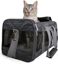 Sherpa Pet Carrier Airline Approved with Spring Wire Frame - Cat Carrier and Dog Carriers for Airline Travel and Vet Visits, Mesh Ventilation, Locking Zippers - Charcoal Grey, Large by Sherpa