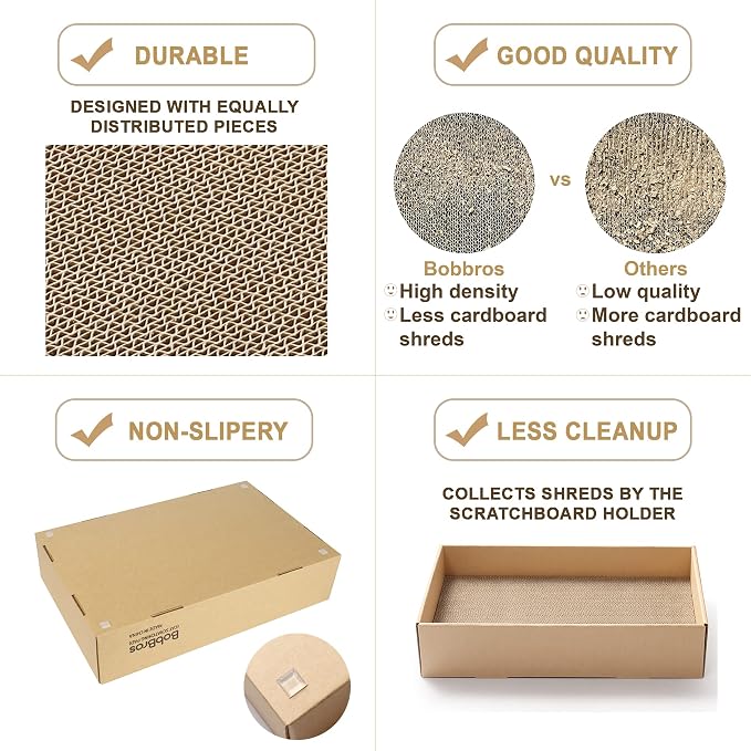 5 Packs in 1 XL Cat Scratcher, Cat Scratching Pad, Double Sided Cardboard Cat Scratcher - Image 2