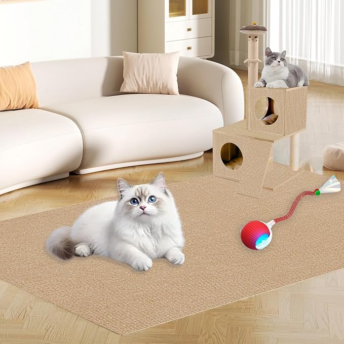 Couch Protector from Cat Claws, Sofa and Chair Anti-Scratch Mat | Helps shield sofas, couch arms, and other furniture from claw damage while giving cats a more appealing place to scratch. - Image 6