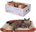 Cat Scratcher 24 Inch Cat Scratching Sofa Bed & 16" Lounge Box with Scratch Pad - Durable Cat Scratchers for Indoor Cats to Protect Your Furniture by KEBKE