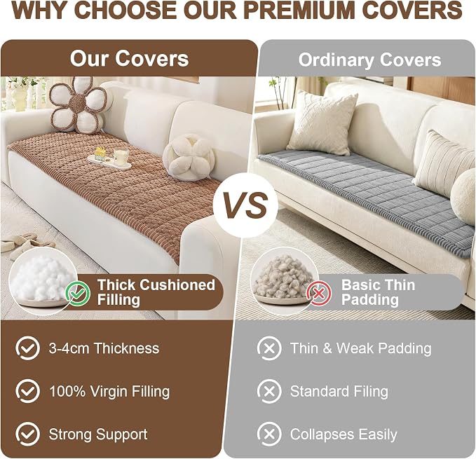 OstepDecor Couch Cover for Dogs, Washable Non Slip Sofa Cover for Pets | Soft Couch Covers for Sofa, Loveseat and Sectional, Furniture Protector Against Pet Hair & Dirt (35.4" x 35.4", Brown) - Image 7