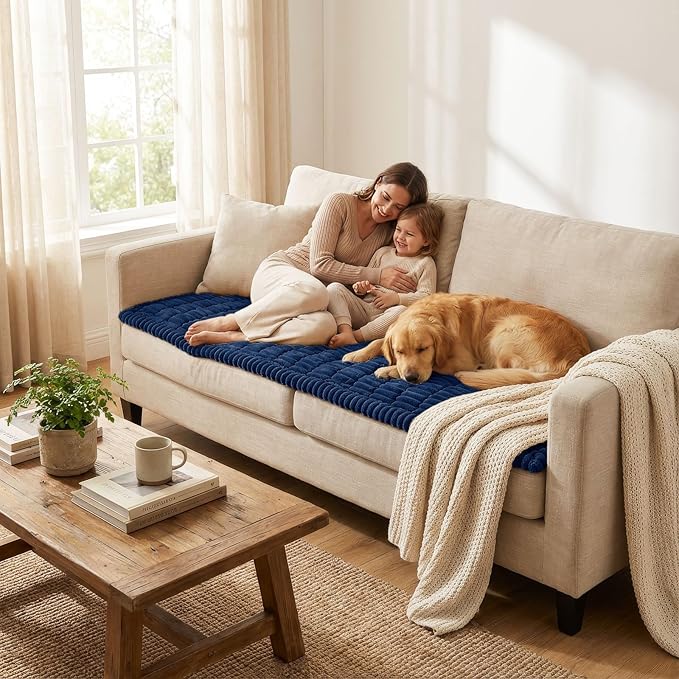 Smiry Couch Cover for Dogs, Non Slip Washable Sofa Protector for Pets | Soft Furniture Cover for Leather & Fabric Couches, Cozy Protect Against Fur, Dirt & Messes, Pet Friendly, 43"x63" - Image 6