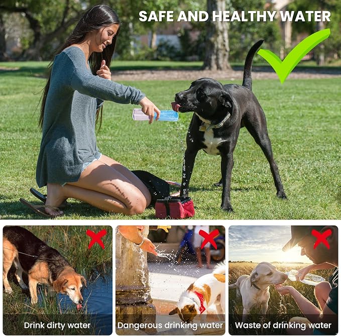 Portable Dog Water Bottle, Foldable Water Bottle for Dog, SkyBlue, 12oz | Leak Proof Dispenser, Dishwasher Safe, Puppy Travel Water Bowl Fit for Cat, Rabbit, Small Animals Walking, Hiking, Travel - Image 6