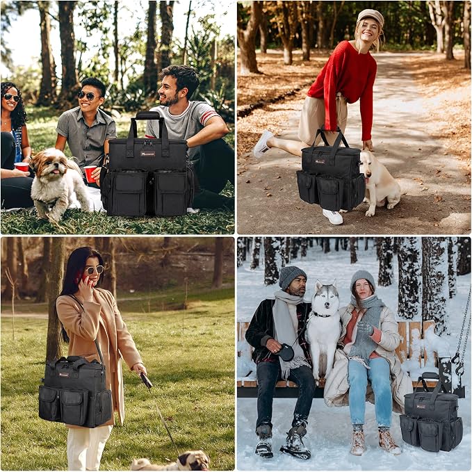 Dog Travel Bag, Airline Approved Pet Carrier for Cats and Dogs | Dog travel accessories set with feeding supplies, bowls, mat, and strap. Ideal for weekend trips. - Image 8
