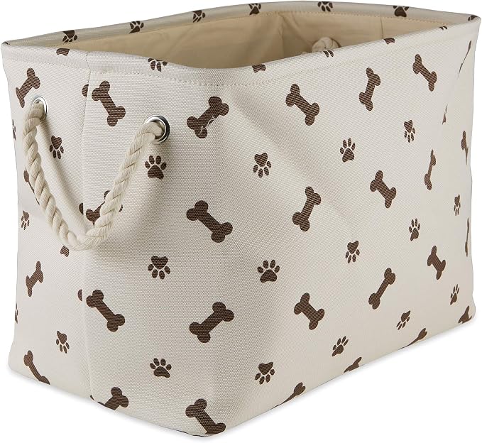 Bone Dry Pet Storage Collection Paw and Bone Print, Medium Rectangle, 16x10x12, Dark Brown - Image 2