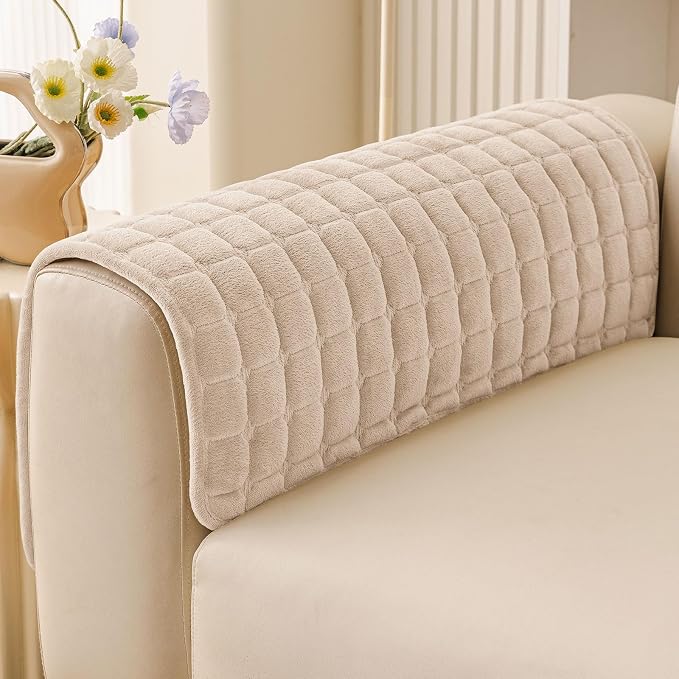 Smiry Velvet Couch Cover for Dogs, Non Slip Soft Sofa Protector for Pets | Washable Sofa Cover for Cats, Furniture Protector Against Pet Hair, Scratches, Fits Sectional Sofa(Apricot, 27.6"x27.6") by Smiry