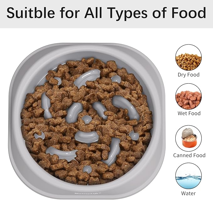 MateeyLife 2-Pack Slow Feeder Dog Bowls, 1 Cup, Dog Puzzle Feeder Bowl | Food-contact safe, dishwasher safe, non-slip base, maze design, for fast eaters, for dogs and cats, daily mealtimes - Image 6
