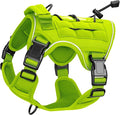 Heavy-Duty Tactical Dog Harness for Large Dogs, No Pull Adjustable Reflective Pet Vest with Molle System, K9 Military-Grade Control for Service Training, Outdoor & 10+ Breeds, Wild Lime, Small by Bruvoalon