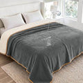 Luciphia Waterproof Pet Blanket, Washable Reversible Sherpa Fleece Throw | Liquid-proof furniture protector for bed and couch, soft reversible sherpa fleece for dogs, cats grey, QUEEN by luciphia