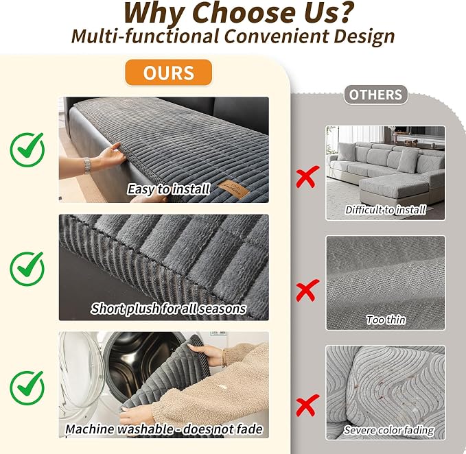 Couch Covers for Dogs, Velvet Dog Couch Cover, Pet Couchs Covers for Loveseat, Couchs Protector for Dogs, Sofa Cover for Pets Washable(1PC, Dark Grey, 27.6"×70.9", 2-3 Seater) - Image 3