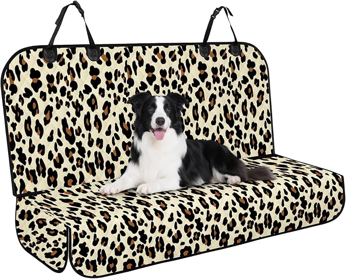 Waterproof Dog Backseat Cover for Cars, Non-Slip Pet Seat Protector,Leopard by NECKORY