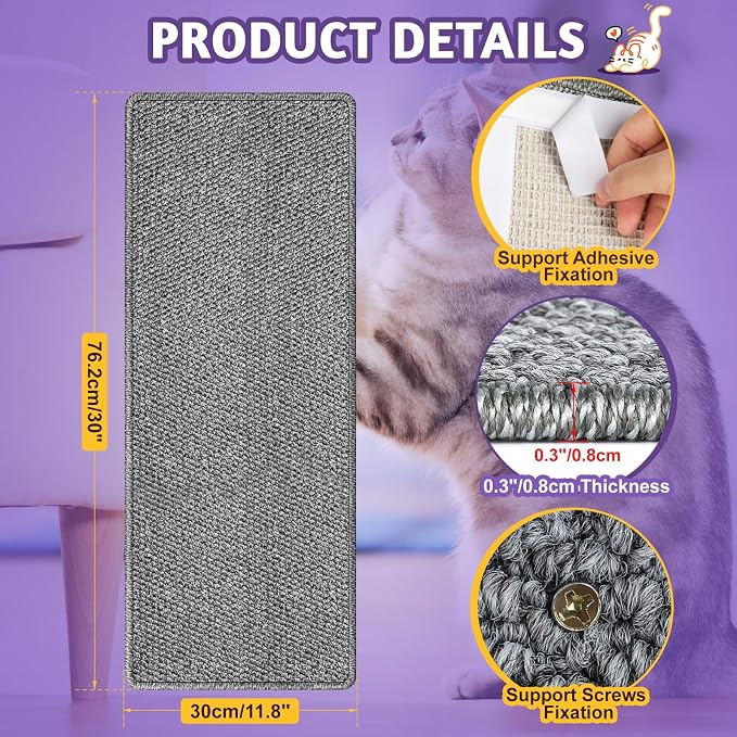 ENONCI Corner Cat Scratcher, 30x11.8 Furniture Furniture Protector Couches & Walls​ - Image 7