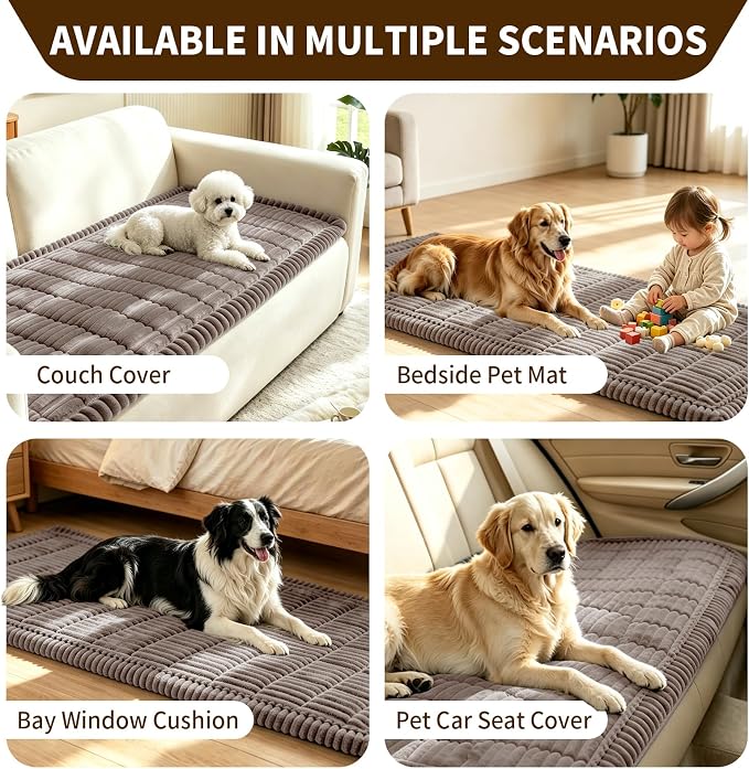 Leakproof Couch Cover for Dogs, Non Slip Washable Sofa Protector | Stain-Resistant Window Seat Cushions Chair Mat Car Seat Cover for Kids Pets (Khaki 27.6" x 82.7") - Image 5