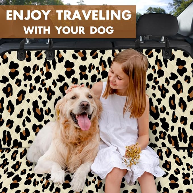Waterproof Dog Backseat Cover for Cars, Non-Slip Pet Seat Protector,Leopard - Image 7
