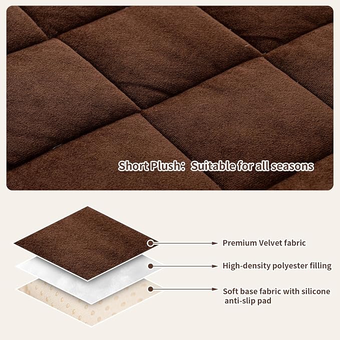 Couch Covers for Dogs, Pet Couch Covers for 23 Seater, Couchs Protector for Dogs, Sofa Cover for Pets Washable, Dog Cover for Couch, Velvet Couchs Protector for Pets(1PC,Dark Brown,27.6"×82.6") - Image 2