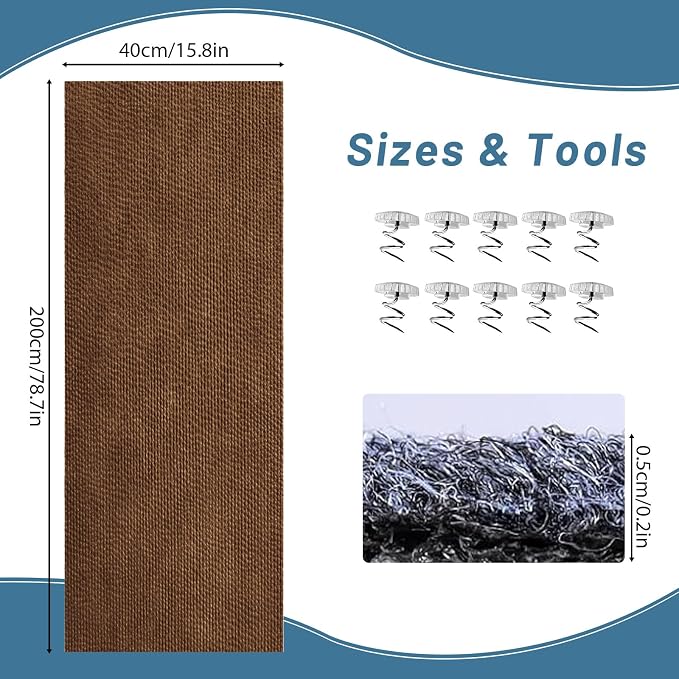 cat Scratch Furniture Protector (Brown, 78.7x15.8Inch) | Self-Adhesive , Trimmable , Anti-Scratch for Couch & Carpet Corners,Protects Furniture from Indoor Cats - Image 2
