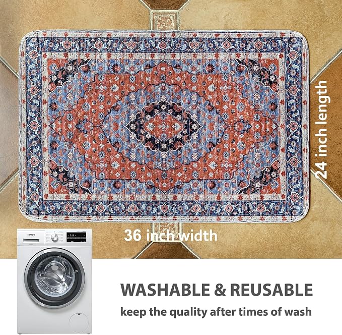 nunubaby Washable Pee Pads for Dogs, Stylish, Non-Slip and Leak-Proof Pee Pads. Reusable Potty Pads for Dogs for Crates and Floors.(Red/Floral,24" x36" ) - Image 4