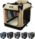 EliteField 3-Door Soft Dog Crate with Bed & Carrying Bag (2-Year Warranty) | 3 Mesh Doors, Steel Frame, Removable & Washable Crate Cover and Bed Cover, Storage Pockets, Indoor/Outdoor, Foldable by EliteField