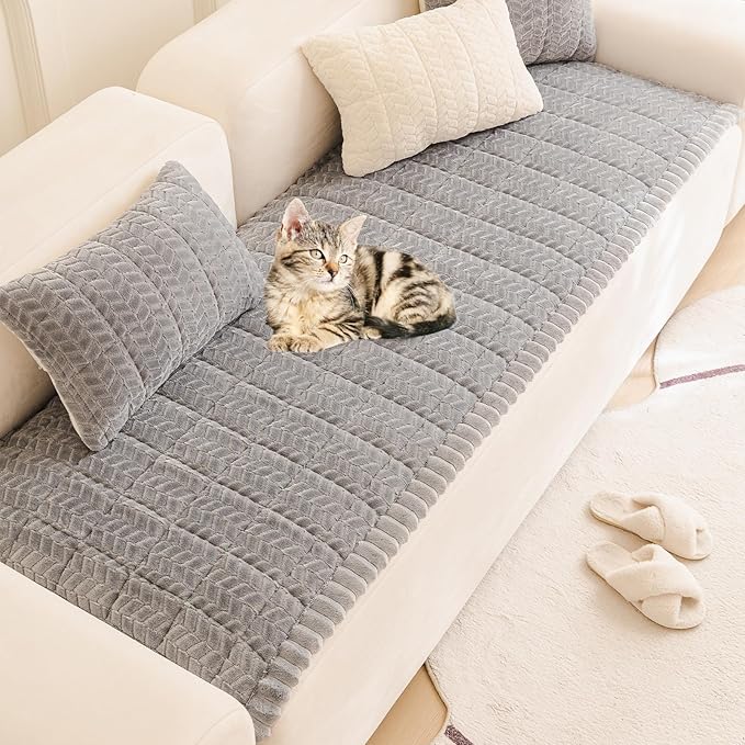 Pet Couch Cover Dogs Washable Sofa Protector Covers Non Slip Fuzzy Dog Mat | Soft Flannel, Anti-Slip Backing, Protect Furniture from Hair, Dirt, Messes, Fit Sofa and Loveseat - Image 6