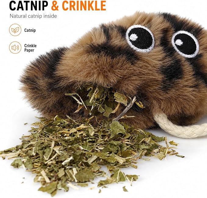 Cat Toys for Indoor Cats,Interactive Door Hanging Cat Toys Attached with Catnip/Worm/Birds/Mouse Toys for Cats/Kitten Toys(3 Pack) - Image 2