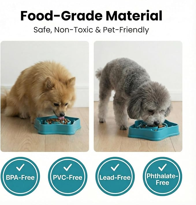 Pet Slow Feeder Bowl for Small Dogs, Puzzle Feeder for Petite Dogs, Anti-Choking, Slow Eating, 350ML Capacity, BPA-Free, Small Size - Image 4