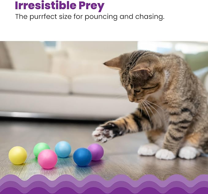 Catstages Replacement Balls for Cat Track Toys, Multicolored, 1.6", 6-Pack | Lightweight Cat Toy Balls, Compatible with Tower of Tracks and Most Catstages Cat Track Toys - Image 4