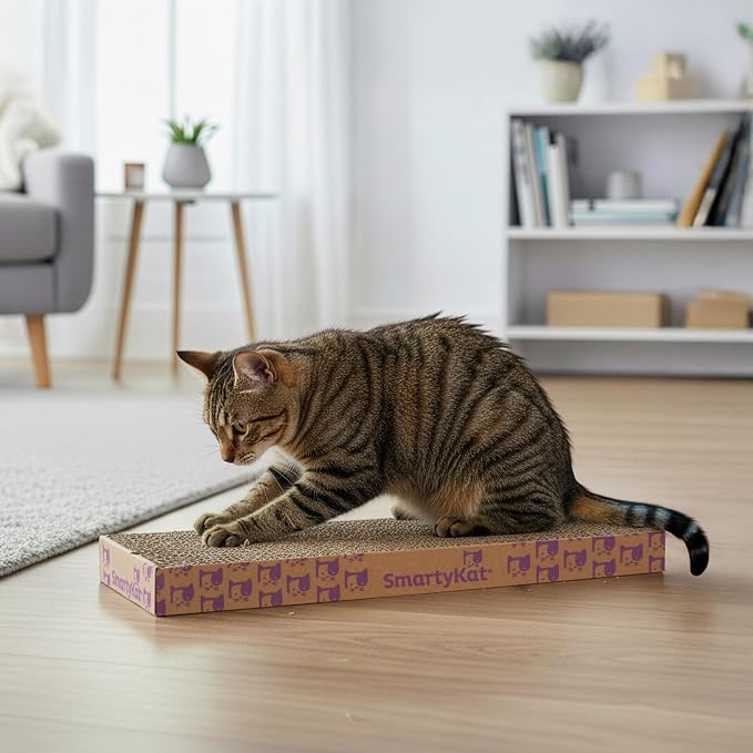 SmartyKat Scratch Up Corrugated Hanging Cat Scratcher, Catnip Infusion Technology - Brown, Single Wide - Image 8