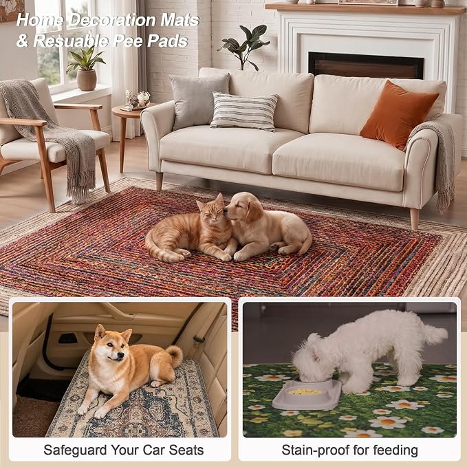 Washable Pee Pads for Dogs 24"x72" 2 Pack Reusable Puppy Potty Pad | Super Absorbent Waterproof NonSlip LeakProof Crate&Playpen Floor Mat for Cats, Rabbits, Guinea Pigs, Whelping & Housebreaking - Image 2