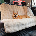 FUNNY FUZZY Luxurious Dog Car Seat Cover, Waterproof Backseat Protector | Faux Rabbit Fur, Full Backseat Cover, Non-Slip, Hair, Dirt & Scratch Defense, Machine Washable, Fits Cars, SUVs & Trucks by FUNNYFUZZY