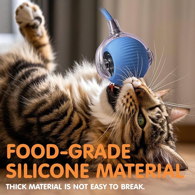 Rocfish Durable Interactive Cat Toys for Indoor Cats (Blue, 01) | Smart Automatic Cat Chase Ball Toy, Upgraded Speedy Tail Kitten Toy for Bored Indoor Adult Pets - Image 5
