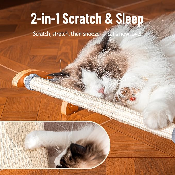 Sisal Cat Scratcher Bed for Indoor Large Cats Lounger & Sleep | Cat Supplies Pet Supplies Whole Wash Stable & Breathable Easy Assembly Indoors Outdoors, 16.9 in x 16.9 in x 9.5 in - Image 4