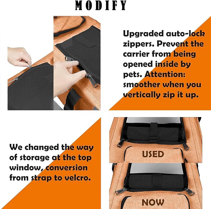 GAPZER Dog Carry Bag Puppy, Pet Soft-Shell Portable Kennel Crate 0-15 lbs | Privacy Protection Big Kitten Car Travel Cloth Carry Bag up to 20 lbs, Small Animal Portable Mesh Kennel Cage for Vet Visits - Image 8