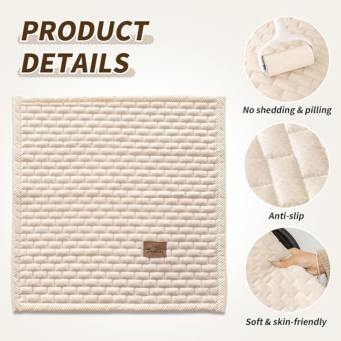 Couch Covers for Dogs Washable, Velvet Dog Couch Cover Protector, Fuzzy Plush Pet Sofa Cover for Backrest Armrest, Sofa Covers for Pets(1,Beige White,27.6"x27.6",Single Seater) - Image 3