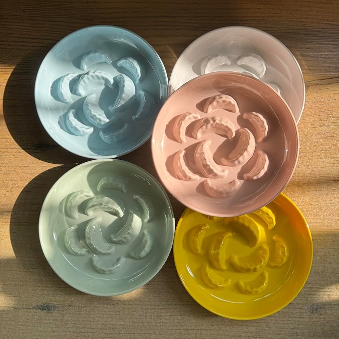 Unbreakable Slow Feeder Bowl - Melamine Puzzle Cat Bowl for Slow Eating - Cat Plates for Wet & Dry Food- Dishwasher Safe & Non Slip Design - (Pink, 1 Pack - 6.3" W*1.5H) - Image 9