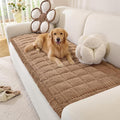 OstepDecor Couch Cover for Dogs, Washable Non Slip Sofa Cover for Pets | Soft Couch Covers for Sofa, Loveseat and Sectional, Furniture Protector Against Pet Hair & Dirt (27.6" x 82.7", Brown) by OstepDecor