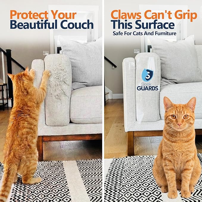 Furniture Protector from Cats, 12-Pack Anti-Scratching Sticky Tape, Scratch Deterrent, Cat Scratch Furniture Protector, Couch Protector from Cat Claws, Sofa Corners, Couch Corner Protector for Cats - Image 2