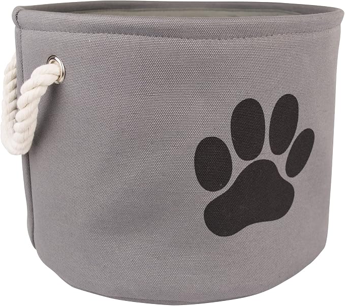 Bone Dry Pet Storage Collection Collapsible Bin, Medium Round, Gray by BoneDry