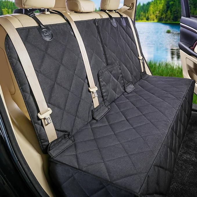 petalage Bench Dog Car Seat Cover for Back Seat Waterproof Seat Covers Durable Scratch Proof Nonslip, Protector for Pet Fur & Mud Washable Backseat Cover for Cars Armrest Compatible - Image 6