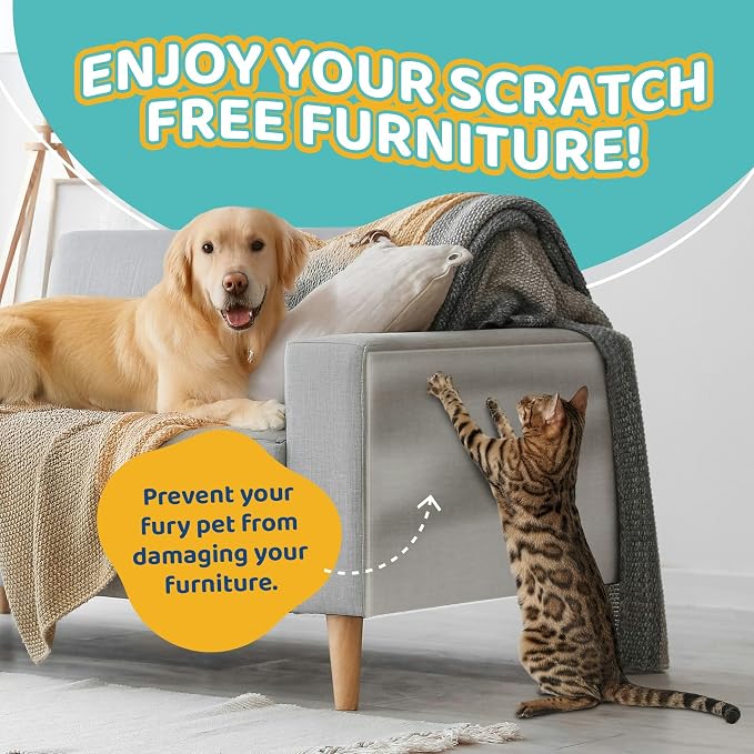 Mimi&Bubu [New Glue Extra-Thick BPA-free] Anti Scratch Furniture Protector(160" x 13"), Single-Sided Sticky Couch Protector for Cats and Dogs, Couch Corner Guard from Claws, Cat Scratch Deterrent Tape - Image 5