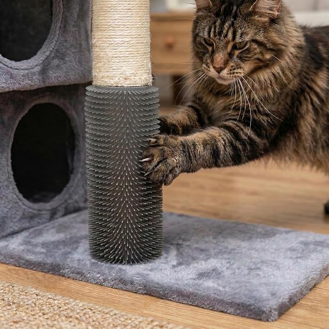Cat Tree Tower for Indoor Cats 12lbs, Cat Tree with 3 Spacious Cat Houses & Condos, Full Sisal Scratching Posts and Cat Scratcher Toys，Grey - Image 7