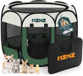 Dog Cat Small Animal Puppy Playpen Crate, Small, Dark Green | Portable Pop Up Pet Cage Enclosure Tent Kennel Indoor Outdoor with Carrying Case, No Assembly, Camping Use by MZNZ