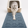 Yimobra Cat Litter Mat, Easy Clean Trapping PVC Mat, 35.4" x 23.6", Waterproof Backing, Non Slip Bottom, Scatter Control Pad for Litter Box, Tea Blue by Yimobra