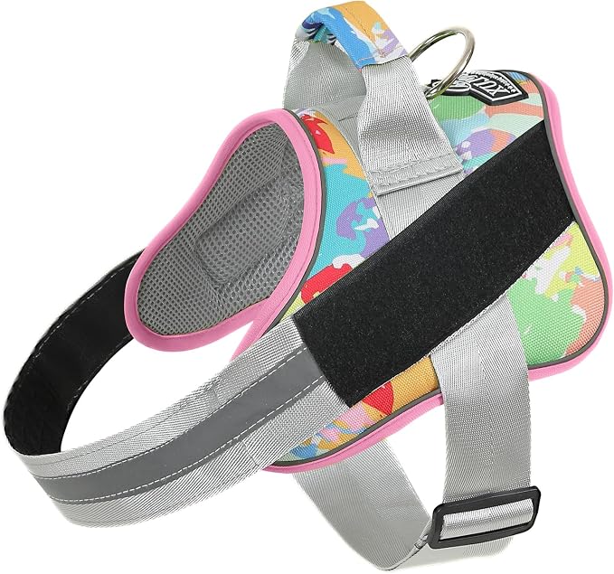 Dog Harness, No-Pull Reflective Dog Vest, Breathable Adjustable Pet Harness with Handle for Outdoor Walking - No More Pulling, Tugging or Choking (Medium (Pack of 1), OilPainting) by Bolux