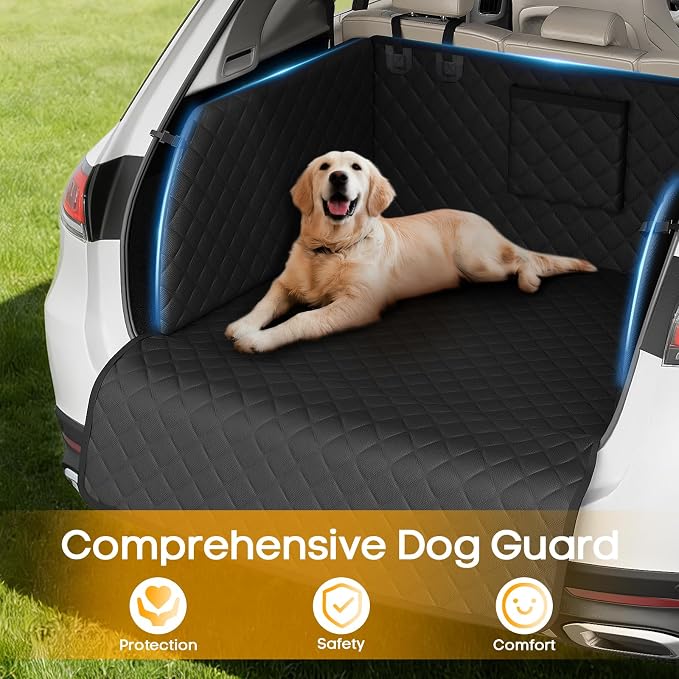 PETICON SUV Cargo Liner for Dogs, Pet Trunk Cover with Cushioned Sides | Full Coverage Non-Slip Cargo Cover with Bumper Flap Protector, Waterproof 600D Oxford, 28D High-resilience Foam, Safer Rides - Image 6