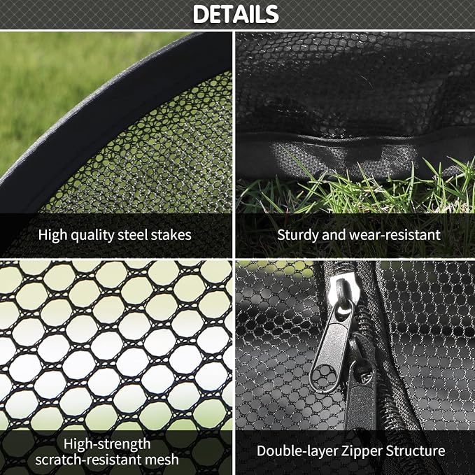 Cat Tent Outdoor, Pet Enclosure Tent Suitable for Cats and Small Animals, Indoor Playpen Portable Exercise Tent with Carry Bag(Pet Tent& Tunnel) S | Pop Up Catio, Waterproof PE Base, Anti-Bug Mesh, Firm Steel Rods, Kitten Small Animal Travel Yard Gear,... - Image 6