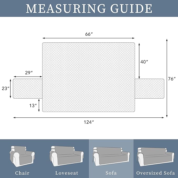 ISSUNTEX Double Protection 100% Waterproof Sofa Covers for Living Room, Couch Covers for 3 Cushion Couch Sofa, Reversible Furniture Protector Sofa Cover for Dogs, Pets, Kids (Sofa, Ivory/Ivory) - Image 6