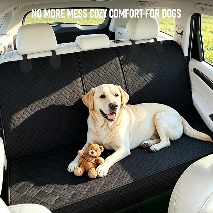 Dog Car Seat Cover for Back Seat, Waterproof 600D Oxford Protector | Non Slip Scratch Resistant Bench Cover, Easy to Clean, Fits Compact Cars/SUVs, 52 Inch, for Travel and Daily Use - Image 7