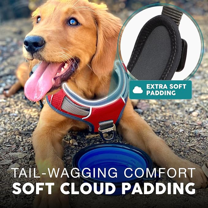 Embark No Pull Dog Harness, Reflective Adjustable Training Vest, No Choke | Adjustable straps fit all dog breeds with sturdy hooks; 360° reflective trim, soft padded Harness Design for All Dogs - Image 4